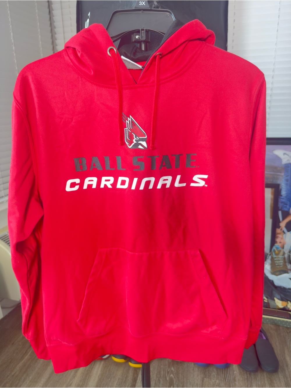 Stadium Athletics Red Ball State Cardinals Zip-Up Hoodie